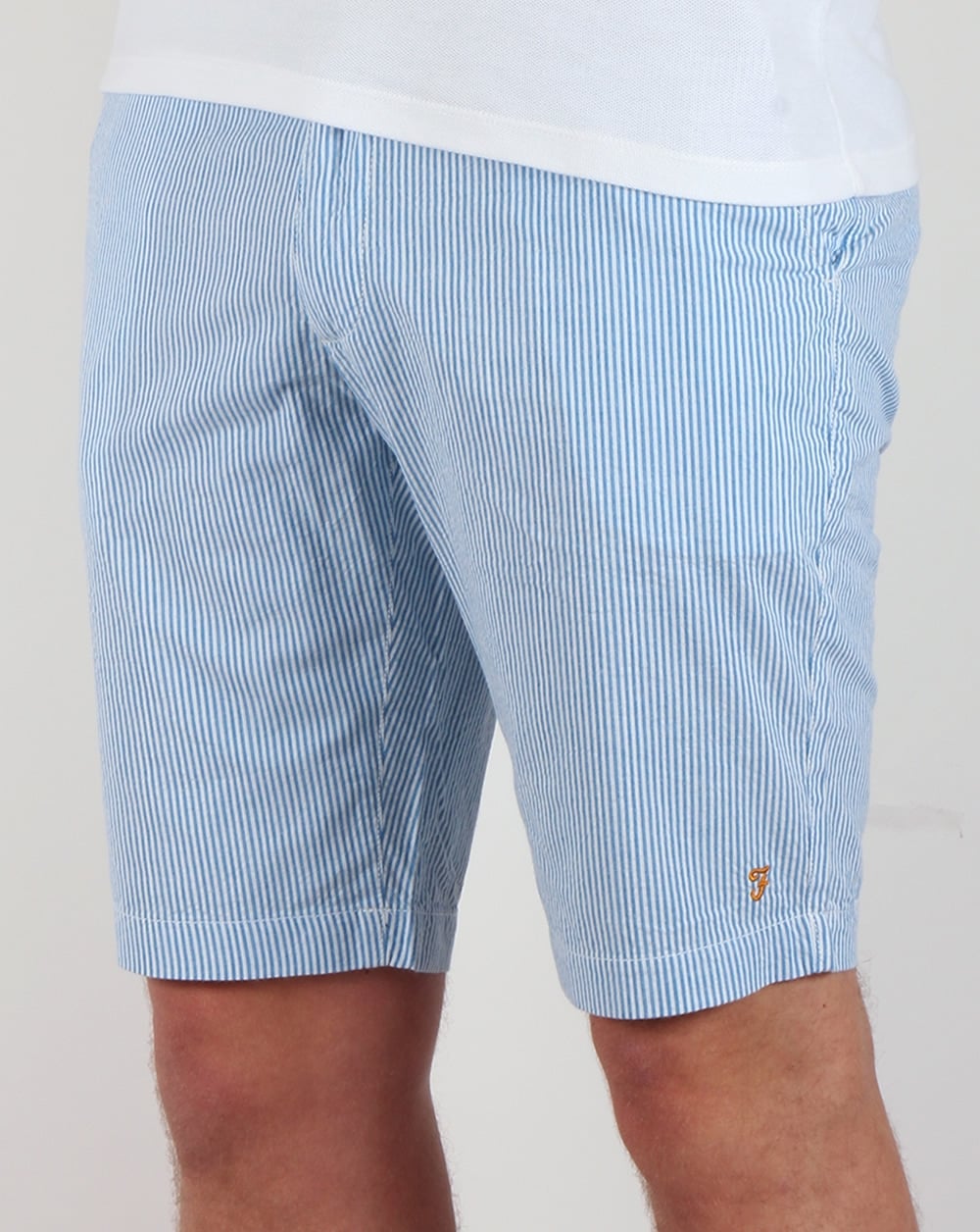 Farah Hawking Stripe Shorts White/Blue