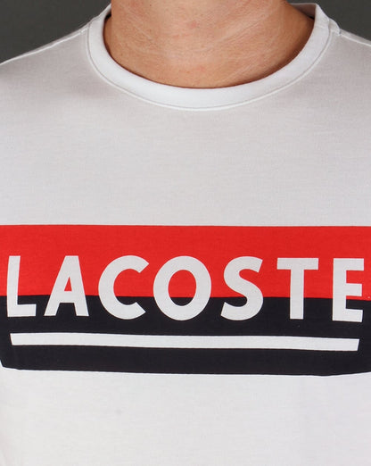 Lacoste Banner Logo T-shirt White/Navy/Red