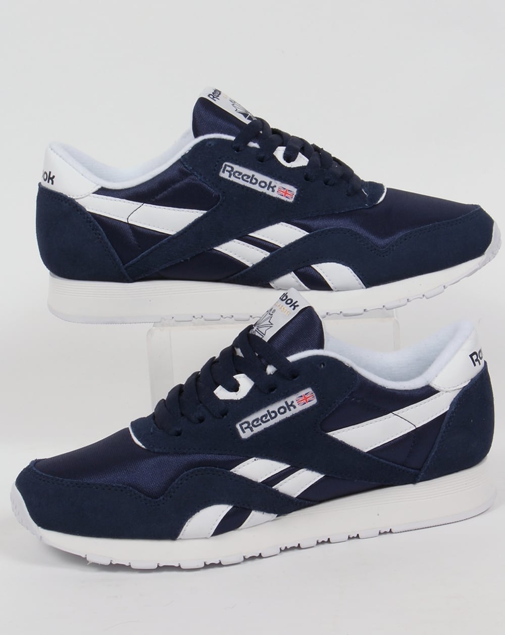 Reebok Classic Nylon Trainers Navy/White