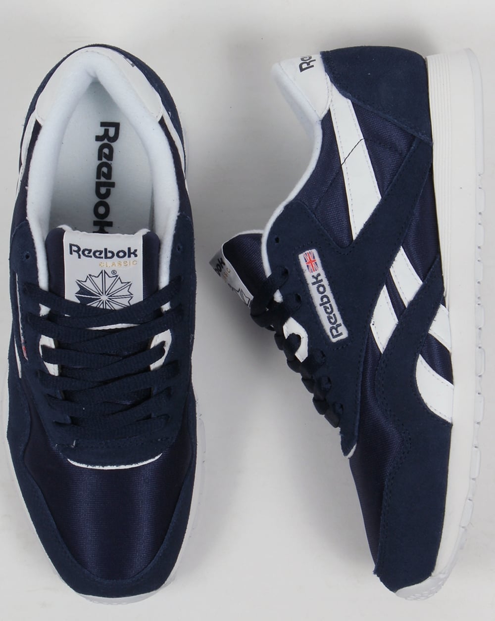 Reebok Classic Nylon Trainers Navy/White