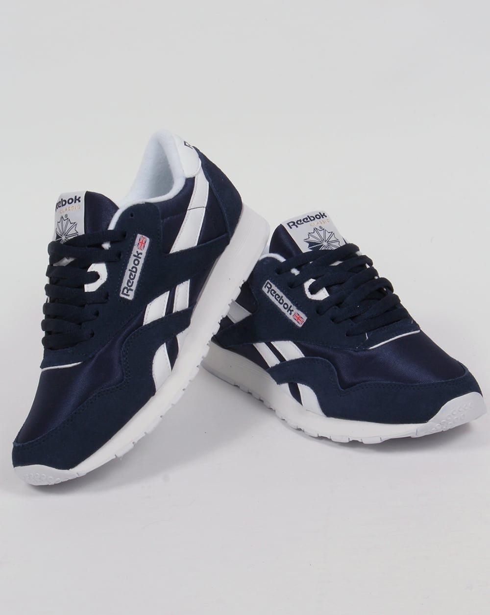 Reebok Classic Nylon Trainers Navy/White