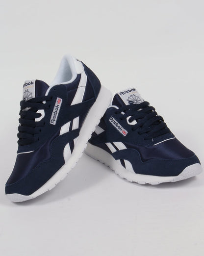 Reebok Classic Nylon Trainers Navy/White