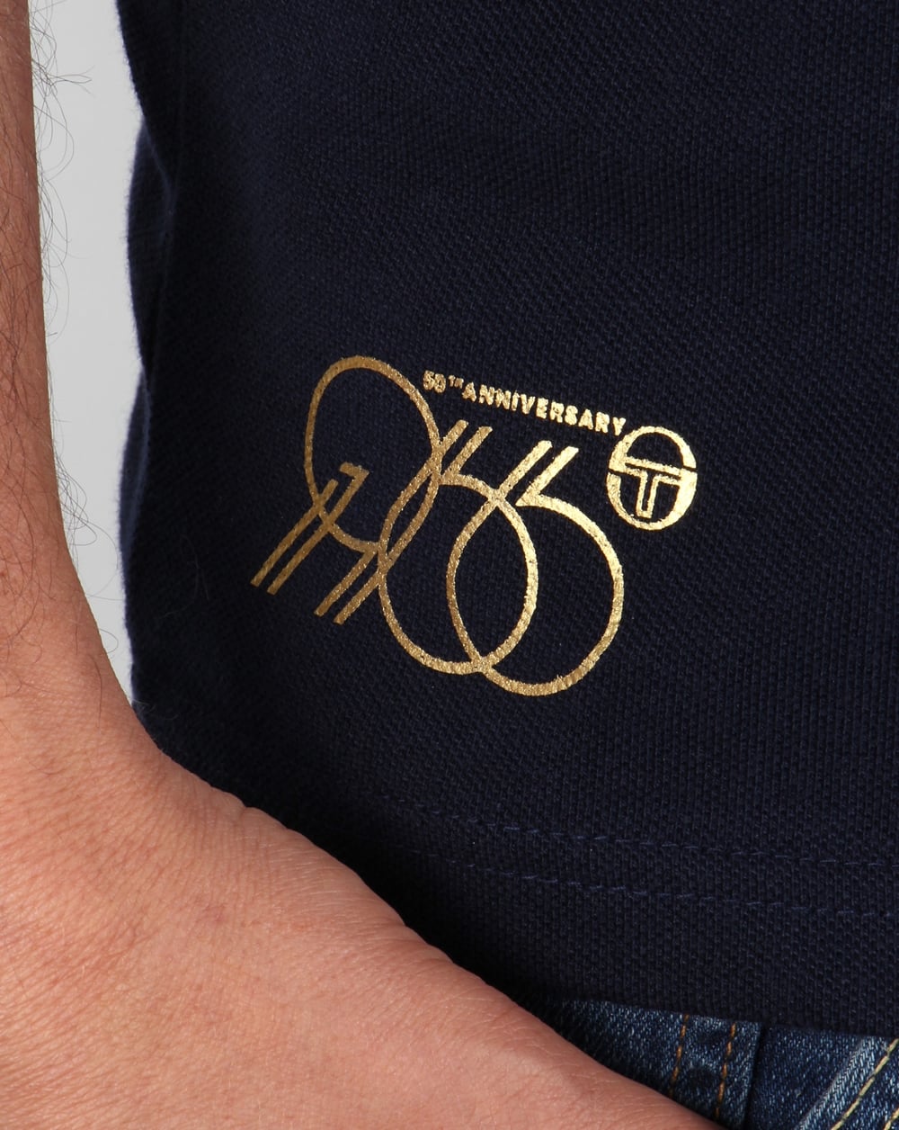 Sergio Tacchini Young Line 50th Anniversary Polo Shirt Navy/Ivory