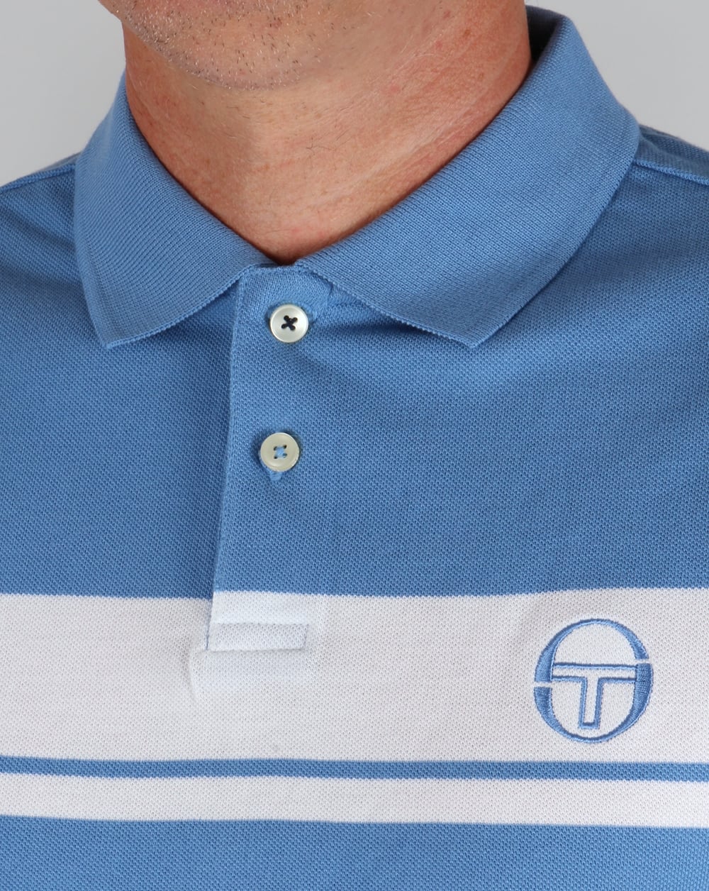 Sergio Tacchini Young Line Polo Shirt Sky Blue/White
