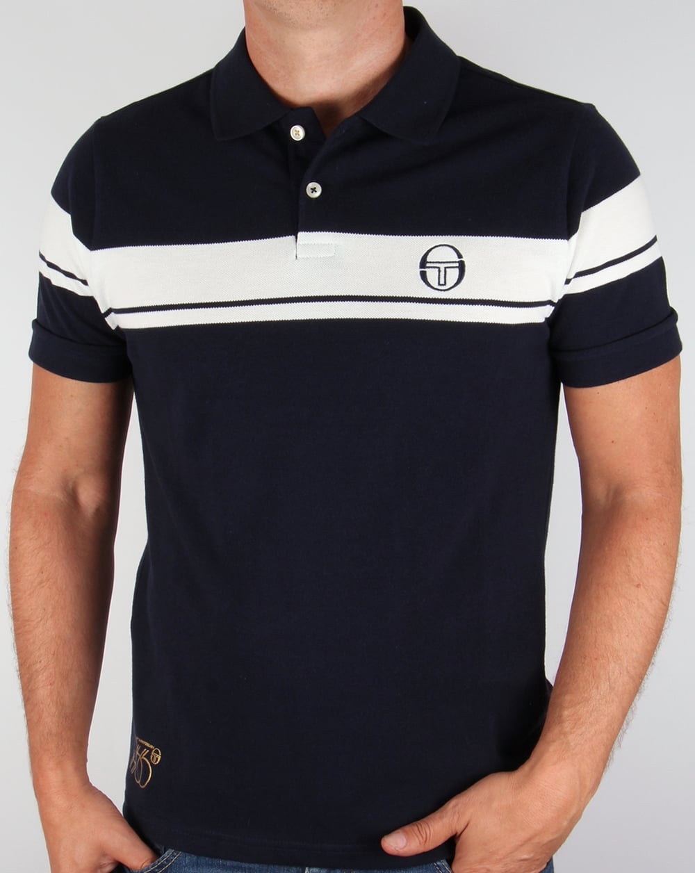 Sergio Tacchini Young Line 50th Anniversary Polo Shirt Navy/Ivory