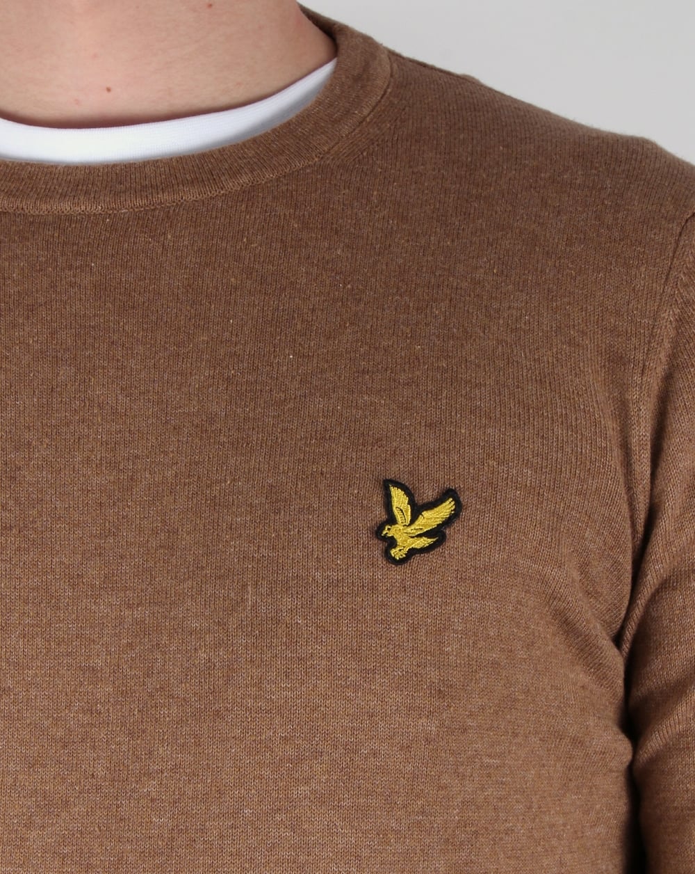 Lyle And Scott Merino Jumper Bracken Brown