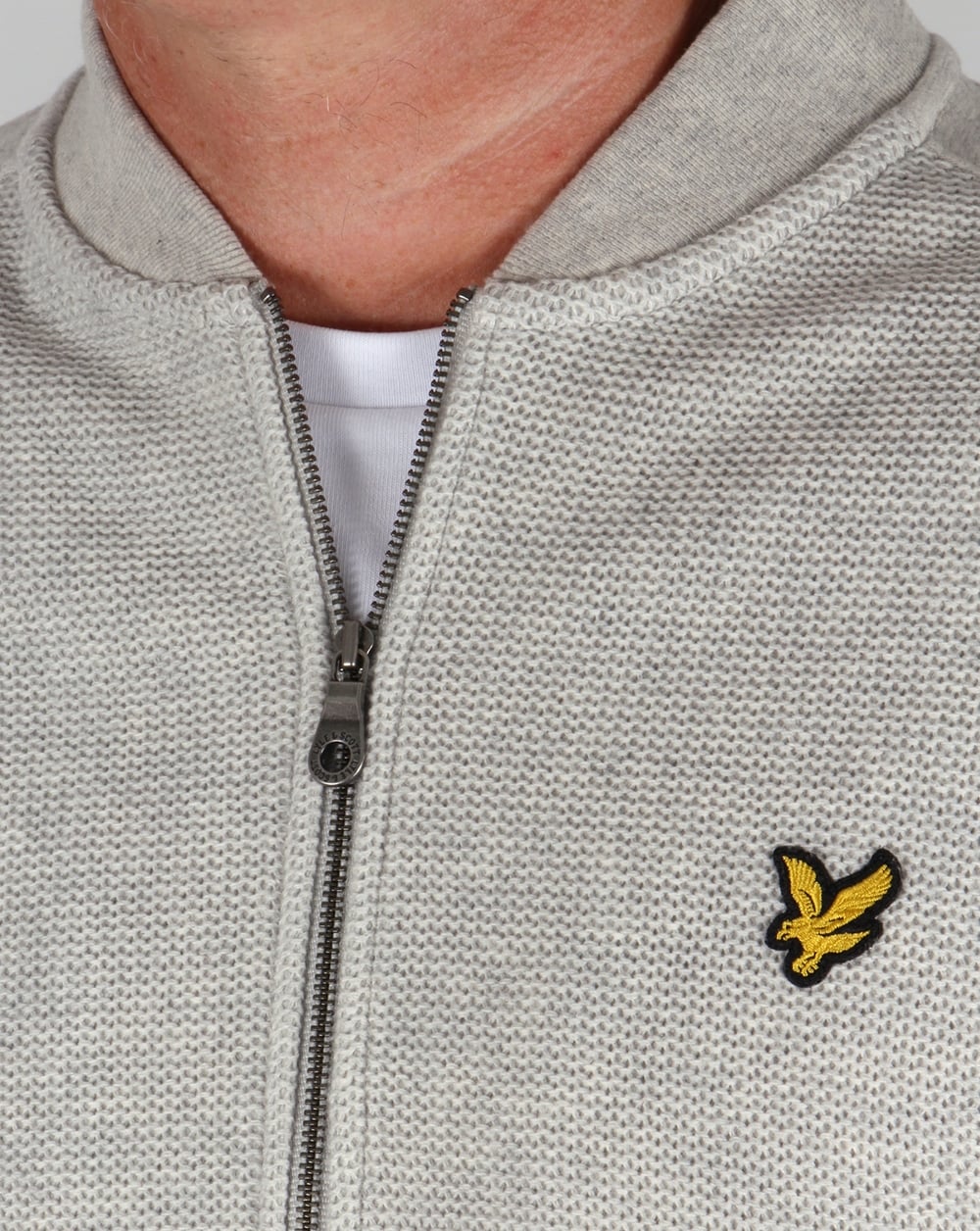 Lyle And Scott Double Faced Bomber Light Grey Marl