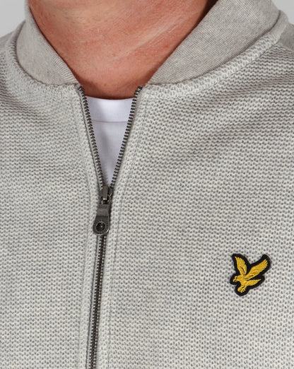 Lyle And Scott Double Faced Bomber Light Grey Marl
