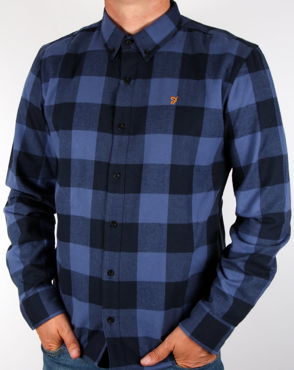 Farah Irthling Check Shirt Dusky Blue
