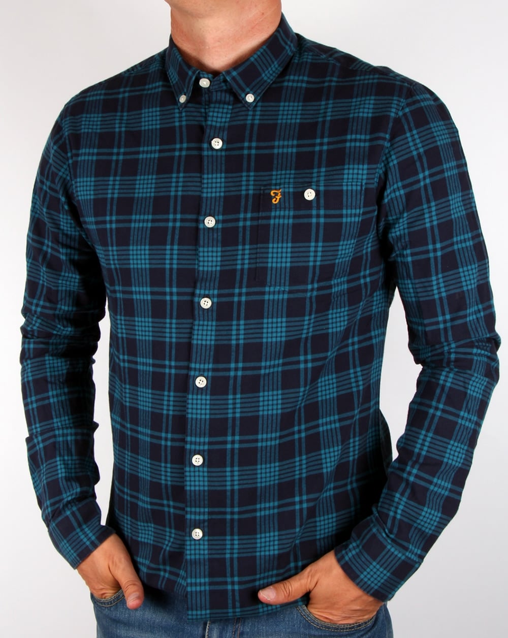 Farah Lanark Check Shirt Navy