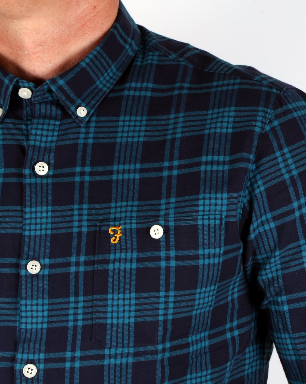 Farah Lanark Check Shirt Navy