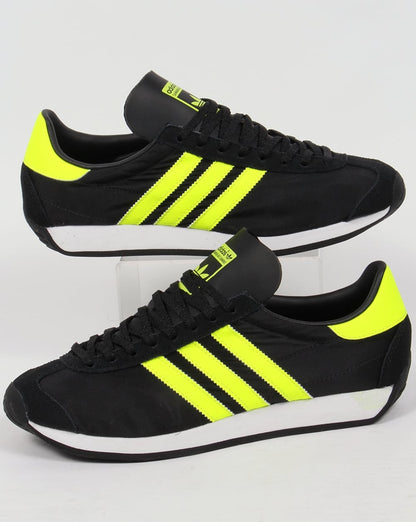 Adidas Country OG Trainers Black/Solar Yellow