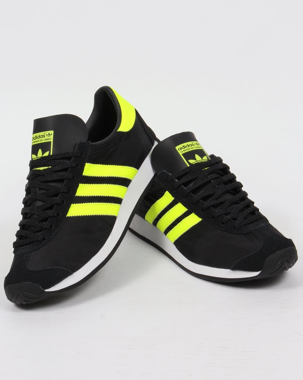 Adidas Country OG Trainers Black/Solar Yellow