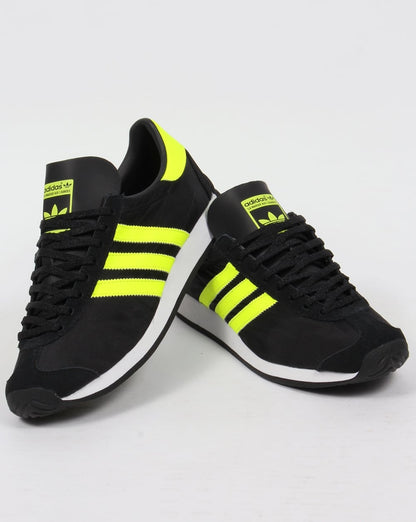 Adidas Country OG Trainers Black/Solar Yellow