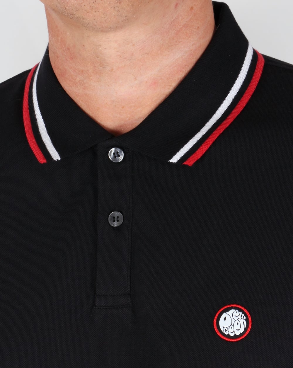 Pretty Green Tipped Polo Shirt Black