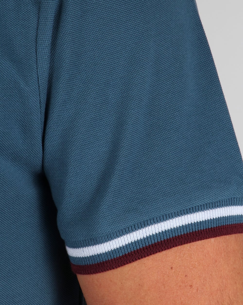 Pretty Green Tipped Polo Shirt Teal Blue