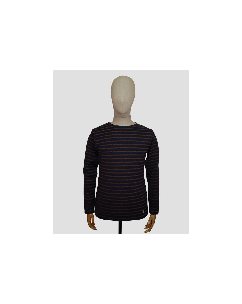 Armor-lux Striped Long Sleeve T-shirt Navy/tan