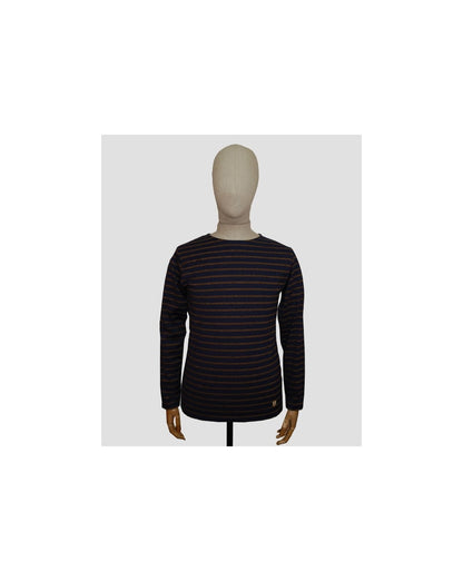Armor-lux Striped Long Sleeve T-shirt Navy/tan