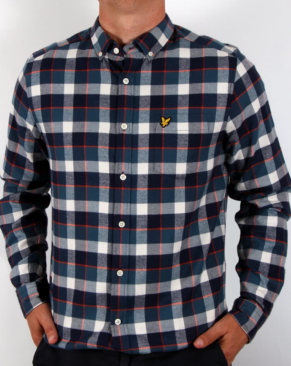 Lyle And Scott Check Flannel Shirt Off White