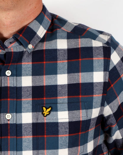 Lyle And Scott Check Flannel Shirt Off White