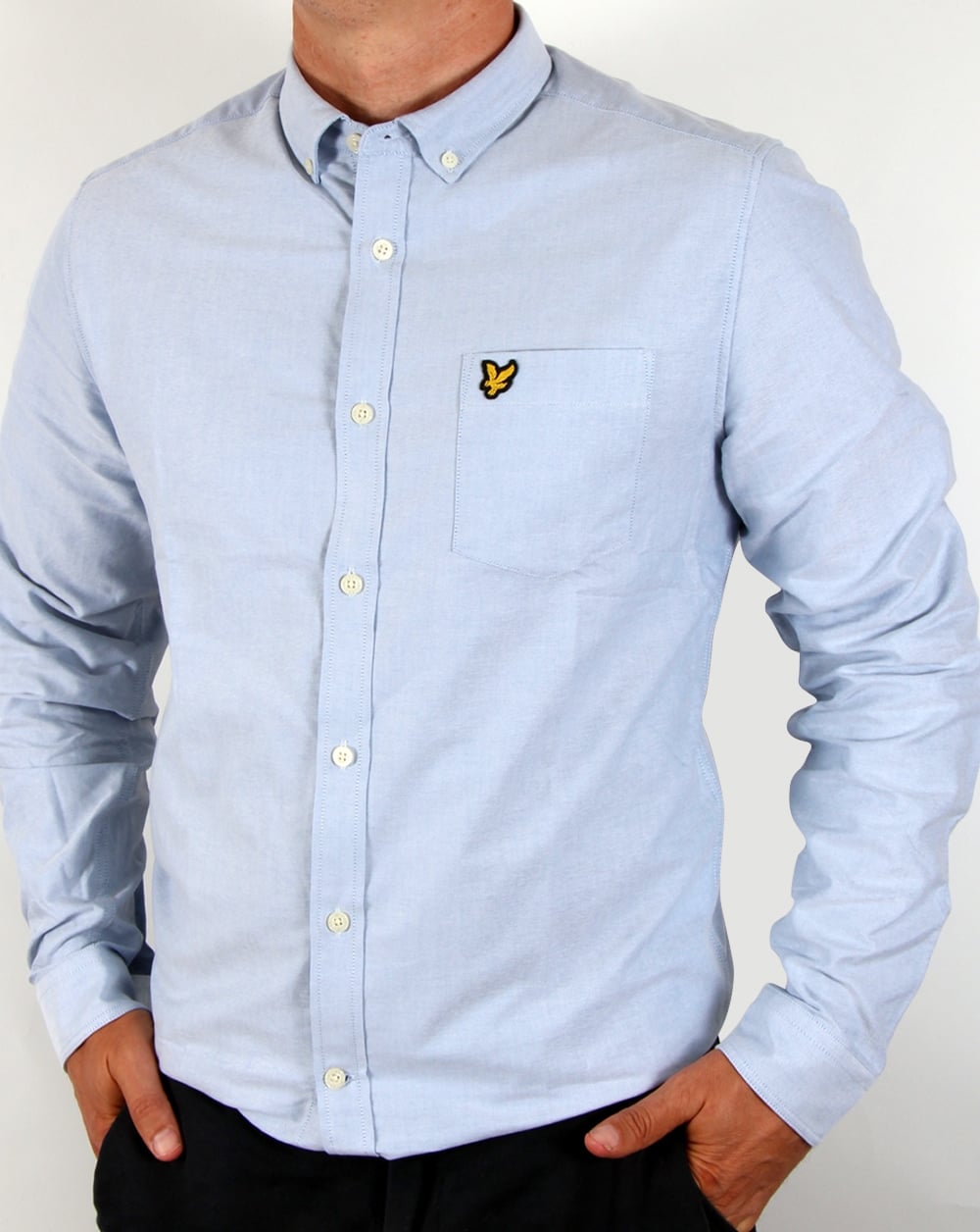 Lyle And Scott Oxford Long Sleeve Shirt Sky Blue