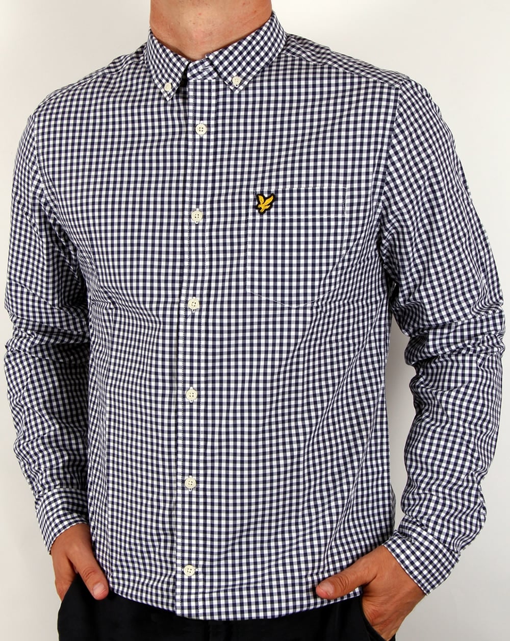 Lyle And Scott Gingham Check Shirt Navy