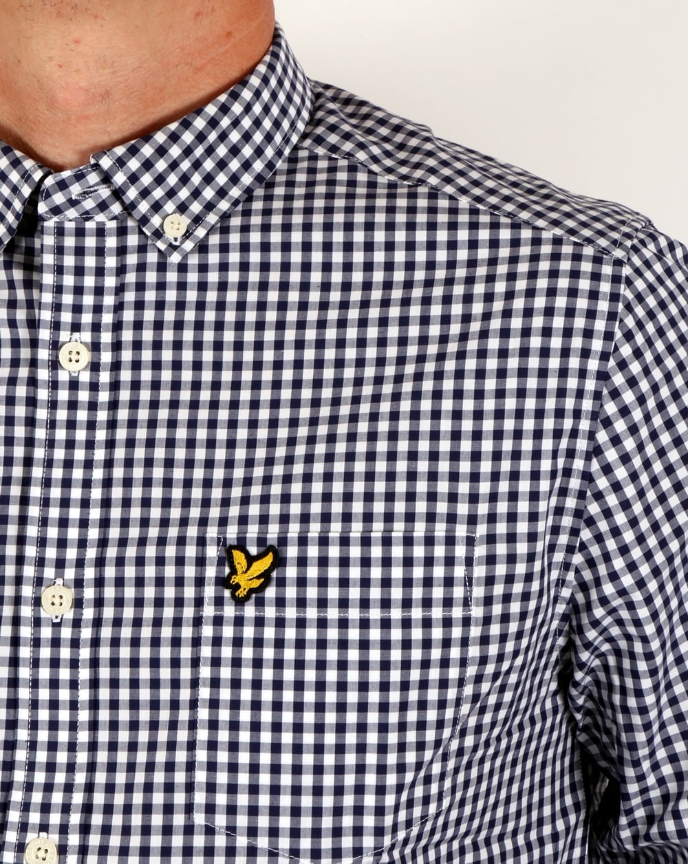 Lyle And Scott Gingham Check Shirt Navy