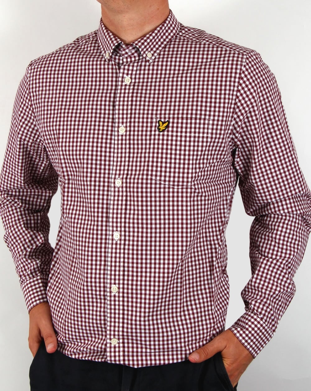 Lyle And Scott Gingham Check Shirt Claret