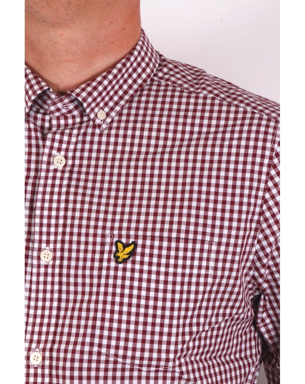 Lyle And Scott Gingham Check Shirt Claret
