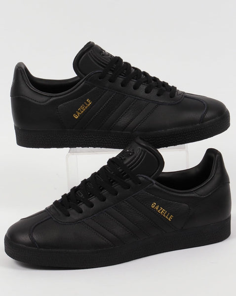 Adidas Gazelle Leather Trainers Triple Black