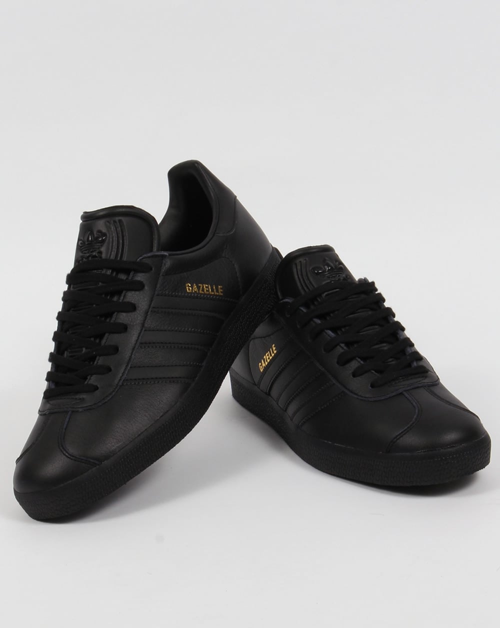 Adidas Gazelle Leather Trainers Triple Black