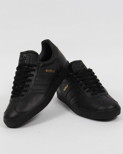 Adidas Gazelle Leather Trainers Triple Black