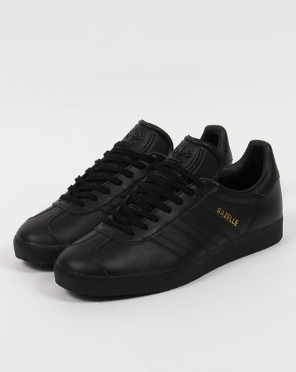 Adidas Gazelle Leather Trainers Triple Black