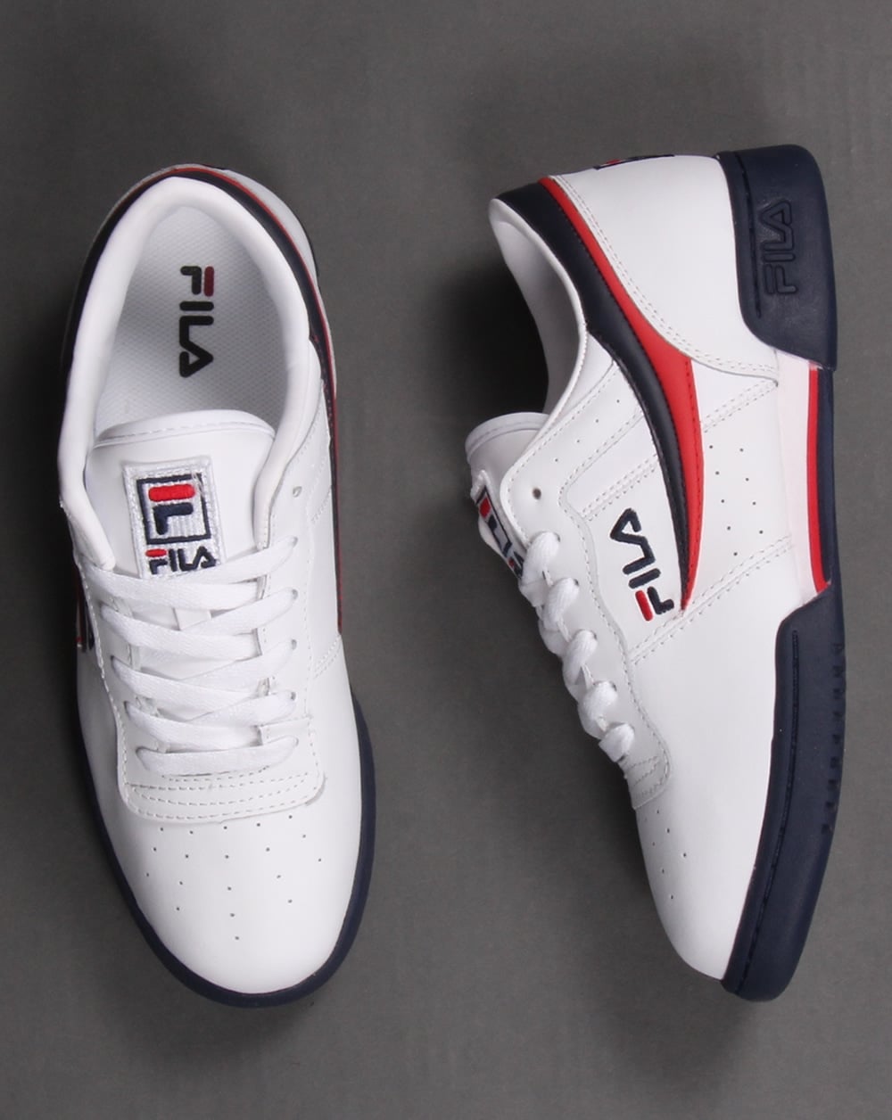 Fila Heritage Original Fitness Trainers White/Navy/Red