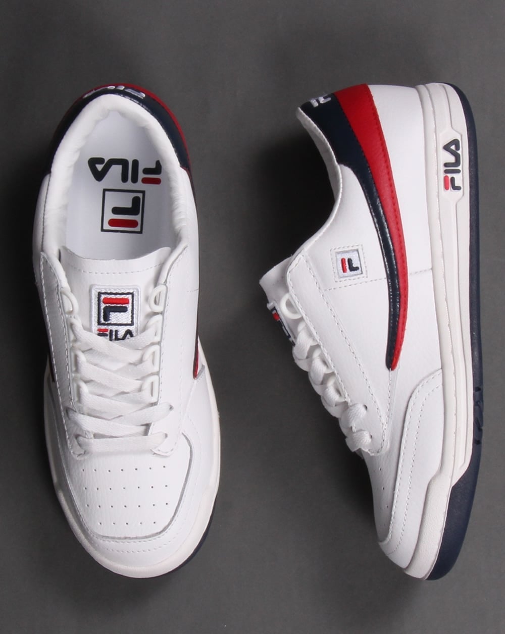Fila Heritage Original Tennis Trainers White/Navy/Red
