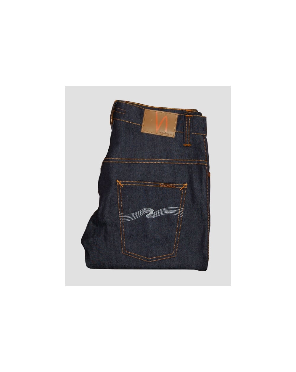 Nudie Jeans Thin Finn Organic Dry Ecru Emb Navy