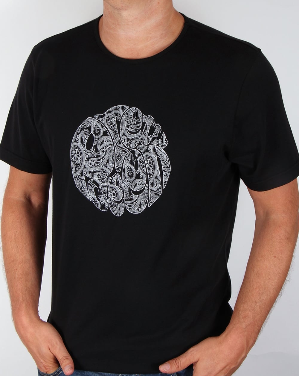 Pretty Green Linear Logo T-shirt Black