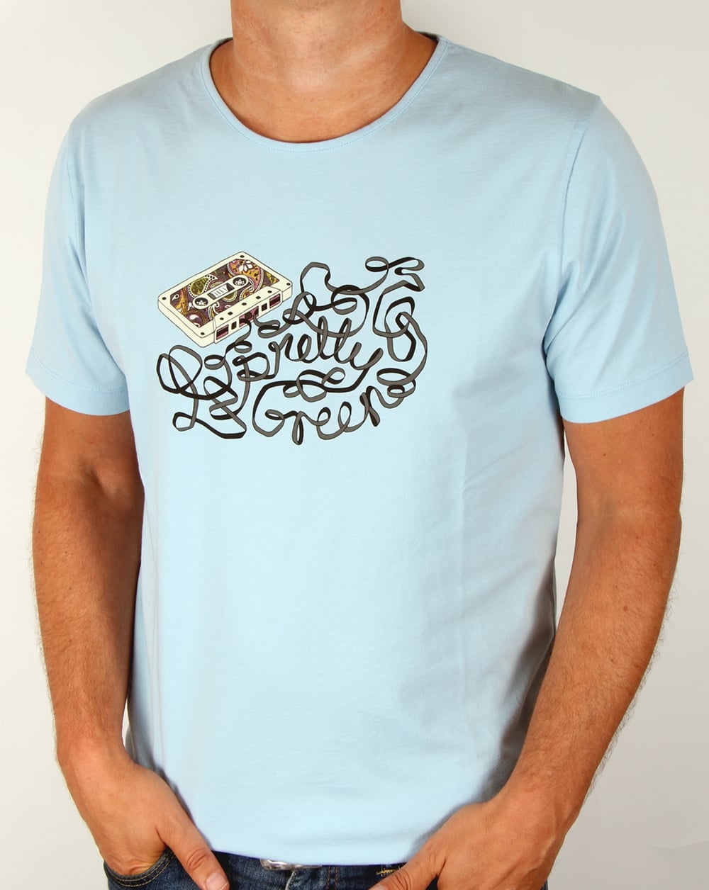 Pretty Green Cassette T-shirt Sky Blue