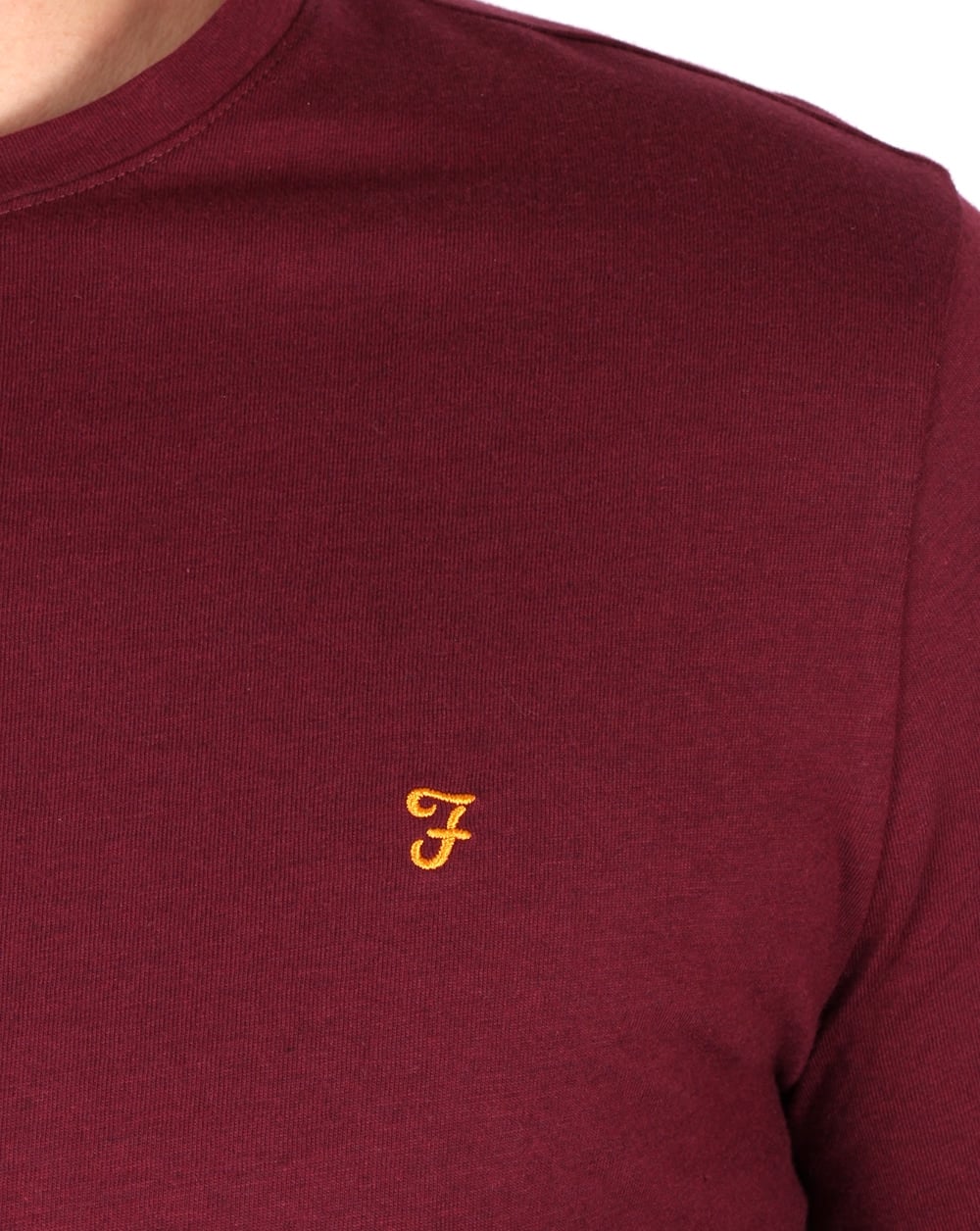 Farah Long Sleeve Denny Logo T-shirt Burgundy