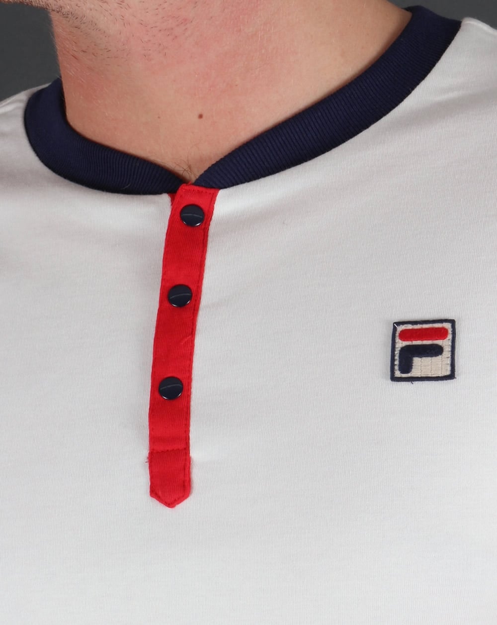 Fila Vintage Bertolucci Grandad T-shirt Gardenia