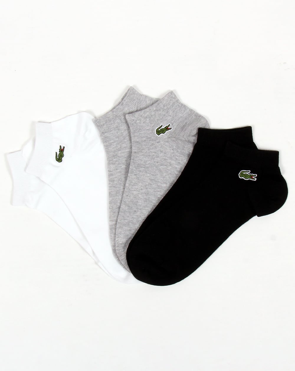 Lacoste Low Cut Socks 3 Pack White/grey/black