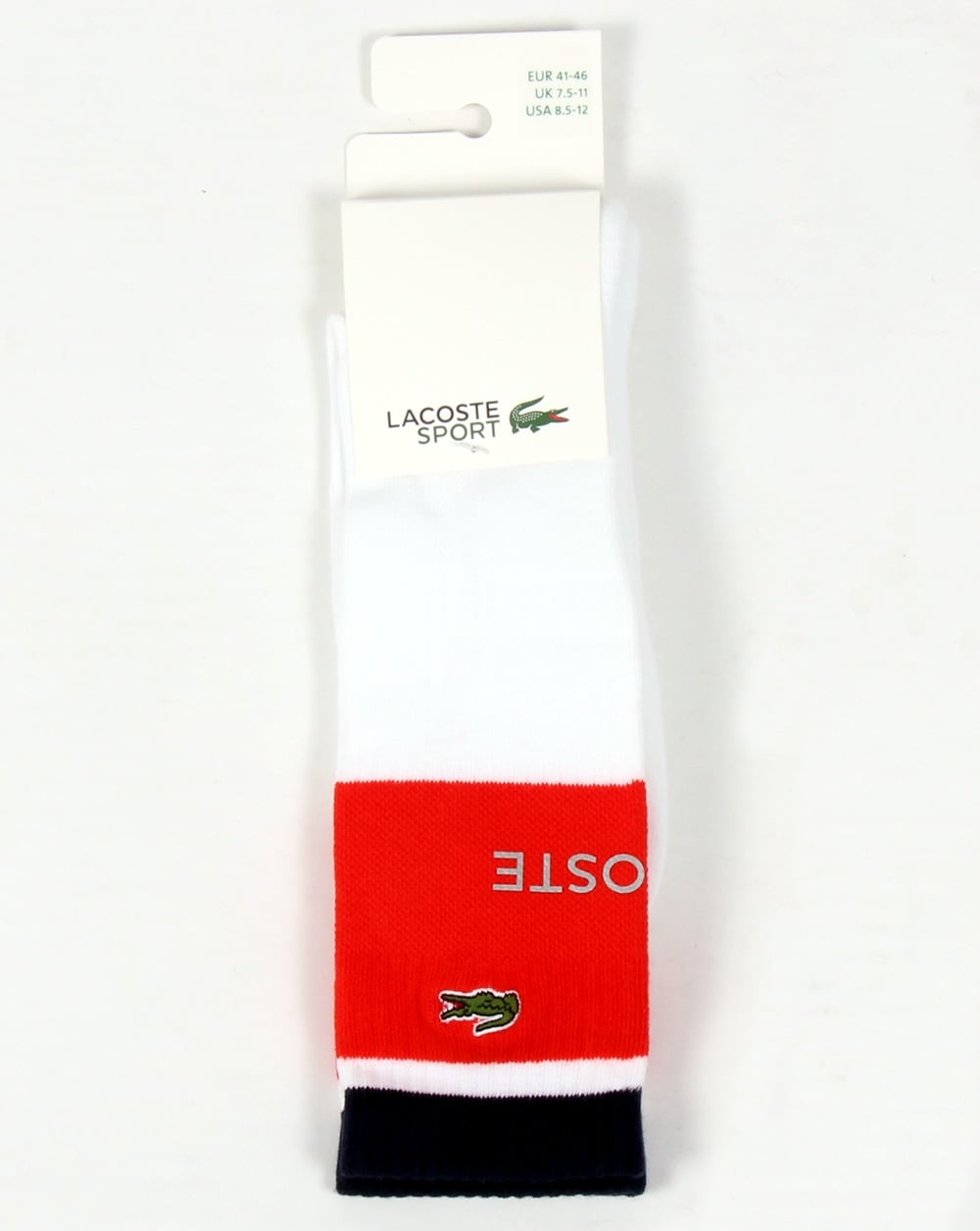 Lacoste Block Colour Socks White/navy/red