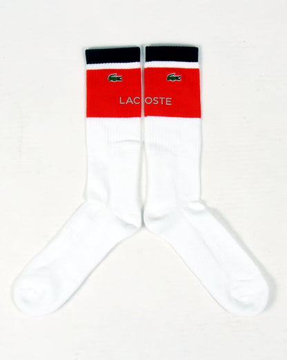 Lacoste Block Colour Socks White/navy/red