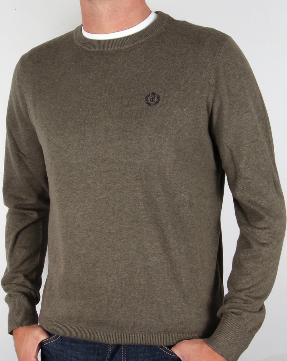 Henri Lloyd Crew Neck Knit Olive Marl