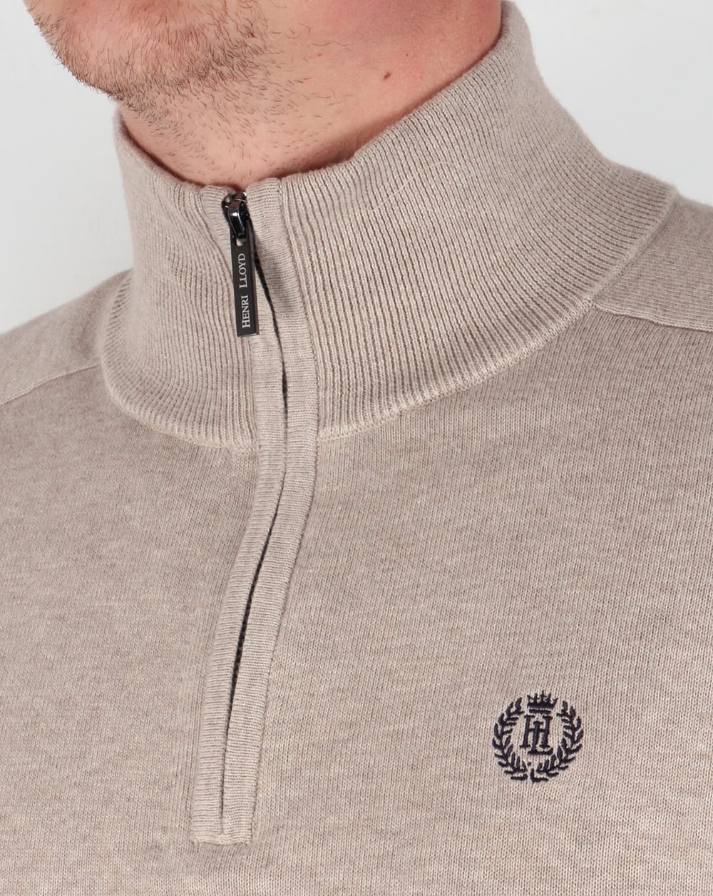 Henri Lloyd Half Zip Knit Driftwood Marl