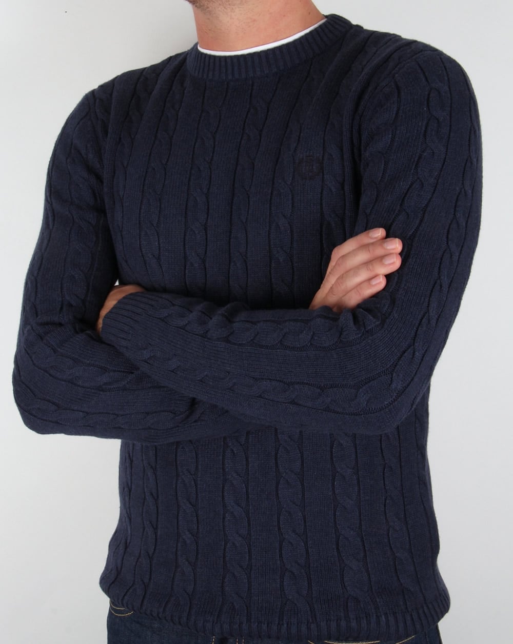 Henri Lloyd Kramer Cable Knit Jumper Indigo Marl