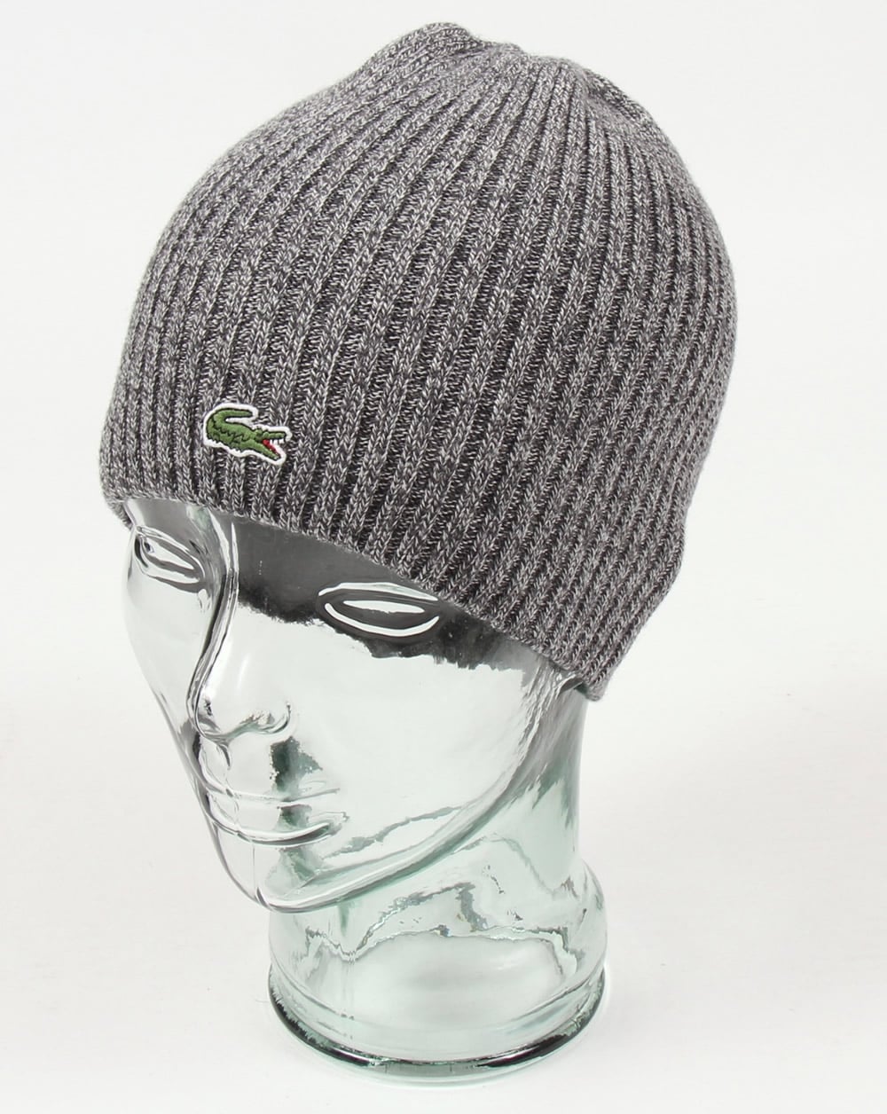 Lacoste Ribbed Wool Beanie Light Grey