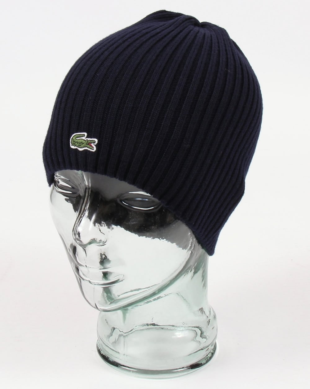 Lacoste Ribbed Wool Beanie Navy