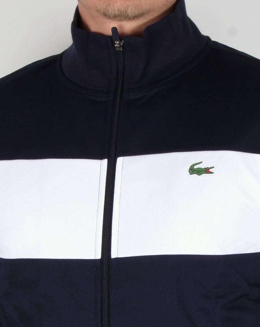 Lacoste Bold Stripe Track Top Navy/White