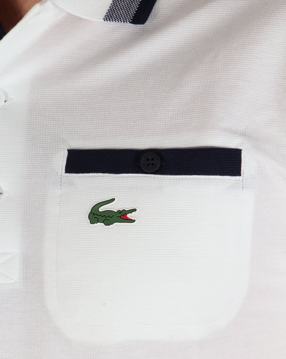 Lacoste Pocket Polo Shirt White/Navy
